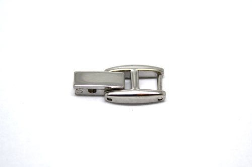 Silver Stainless Steel FOLD Over Clasp Womens Watch Bracelet Extender Link 10mm Wide/Tongue is 4MM Wide/Measure Your Item :