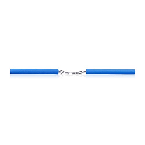 Aship Safety Foam Martial Art Sticks with Steel Swivel Chain - Professional Design, Martial Arts Supply Karate Sticks for Beginner & Kids Practice and Training - Blue 28CM/11” - Thumbnail 4