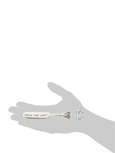 Mud Pie 4031011C"Spread Some Happy" Vintage Spreader, Silver
