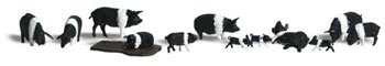 Woodland Scenics HO Hampshire Pigs WOOA1864
