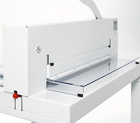 MBM CU0449 TRIUMPH 4300 Economical Manual Tabletop Cutter, Fast-action Clamp and SCS Safety Features, Precision Side Guide (mm/inches), German Steel Blade, All-metal Construction