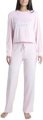 juicy Juicy Couture Women's 2 Piece Velvet Fleece Short Sleeve Shirt and