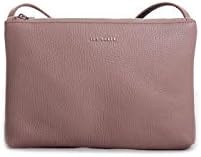 Ted Baker London Cottii Color Block Soft Grain Leather Crossbody Handbag in Taupe Black