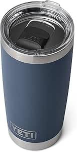 YETI Rambler 20 oz (591 ml) Tumbler with Removable Magslider Lid, Stainless Steel Vacuum Insulated Coffee Cup, Navy
