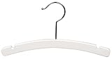 The Great American Hanger Company White Rounded Wooden Baby Hanger, Box of 50 10 Inch Wood Top Hangers w/Chrome Swivel Hook for Infant Clothes or Onesie