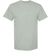 Comfort Colors Men's Adult Short Sleeve Pocket Tee, Style 6030 (Small, Bay)