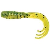 Big Bite Baits 2" Triple TIP GRUB/Chartreuse Pepper (10 Pack)