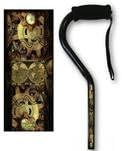 Walking Cane Offset Foam Handle Adjustable Aluminum Steampunk Design Men or Women