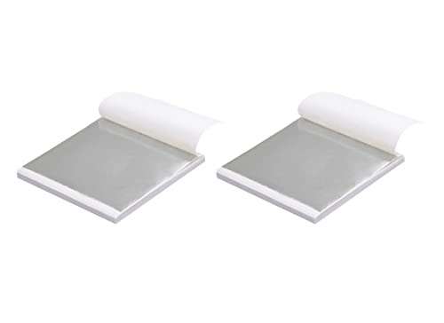 Yuegit 200 Pieces Silver Leaf Sheets : Aluminum Foil Sheets Silver Foil Sheets Nail Foil Sheets for Craft Gilding Art Home Decoration Paintings and Furnitures 5.5X5.5 Inch (Silver)