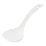 Uxcell Plastic Home Kitchen Tableware Porridge Soup Ladle Spoon 19.5cm Long White