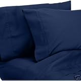 1200 Series TWIN Size EXTRA LONG, Microfiber 3pc Bed Sheet Set, Deep Pocket, MIDNIGHT BLUE
