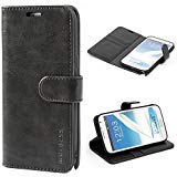 Samsung Galaxy Note 2 Case,Mulbess Leather Case, Flip Folio Book Case, Money Pouch Wallet Cover with Kick Stand for Samsung Galaxy Note 2,Black