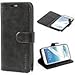 Samsung Galaxy Note 2 Case,Mulbess Leather Case, Flip Folio Book Case, Money Pouch Wallet Cover with Kick Stand for Samsung Galaxy Note 2,Black
