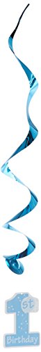 1st Birthday Whirls (blue) (5/Pkg)