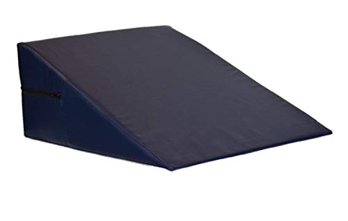 Vinyl Foam Wedge Support Pillow, Acid Reflux Therapeutic Foam Back and Legs Medical Quality Anti Bacteria Bed Wedge (18" X 18" X 8") Navy - Thumbnail 2
