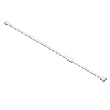 Curtain Rod - TOOGOO(R)Spring Loaded Extendable Telescopic Net Voile Tension Curtain Rail Pole Rod Rods White 60*110cm