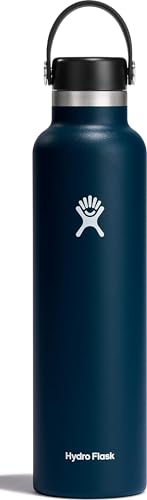 Hydro Flask - Water Bottle 709 ml (24 oz) - Vacuum Insulated Stainless Steel Water Bottle with Leak Proof Flex Cap and Powder Coat - Standard Mouth - 