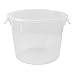 Rubbermaid Commercial Products Plastic Round Food Storage Container with Bail Handle, 6 Quart, Clear, High Temperature Range Food Organization/Storage for Wet/Dry Food in Kitchen/Restaurants/Cafeteria