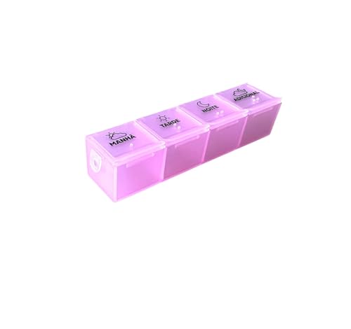 MBB Shop - Caixa Organizador Porta Comprimido Remédio Vitaminas Semanal 2 x Por Dia Manhã e Noite - 28 Compartimentos - Premium (Multicolorido)