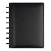 TUL Custom Note-Taking System Discbound Notebook, Junior Size, Leather Cover, Black