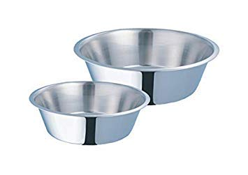 ELTON Standard Feeding Bowls Export Quality Mirror Finish Dish Stainless Steel Dog Food Bowl Pet Bowl - 2 Qt. / 1. 90L 8.0 in./21cm - Large (Set of 2)