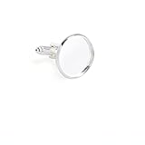 Yumei Jewelry 20 Pcs 18mm Bezel Round Shaped Silver Plated Copper Cuff Link Blanks Backs for Jewelry Findings