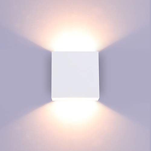 Glighone LED Wall Lights Indoor, Up Down Wall Lamp Dimmable Modern Wall Wash Lights 10W Aluminum LED Sconce Wall Lighting Fixture for Bedroom Living Room Balcony Hallway Corridor, Warm White
