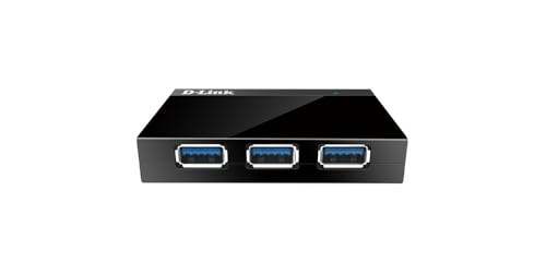 D-Link DUB-1340 4 Port USB 3.0 Hub (abwaertskompatibel, Geschwindigkeiten von bis zu 5 Gbit/s) schwarz