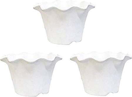 Blossom Flowers Pot (White, Pack of 3) Plant Container (Plastic, Size 8 Inch)