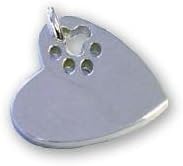 Silver Bones Sterling Silver Paw n Heart Dog ID Tag ... Medium
