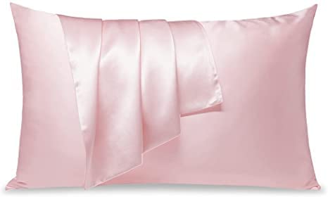 Waterlily 100% Mulberry Silk Pillowcase for Hair and Skin Envelope Pillowcases 50x75 Both Sides 19 Momme Charmeuse Soft Pure Natural Organic Luxury Pillow Case Cover (2, Blush Pink)