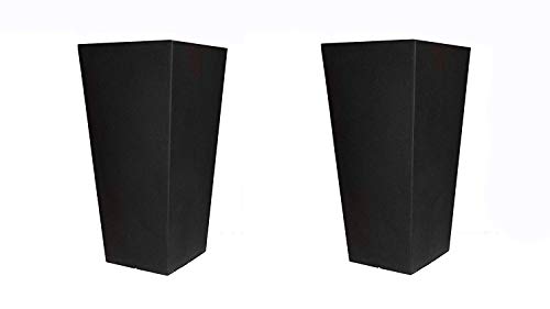 Tusco Products CTU32BK Cosmo Tall Planter, Black, 32-Inch (Pack of 2)