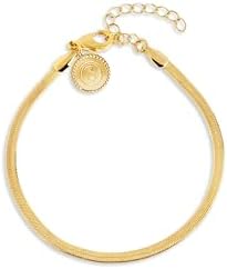 - Bracelet Lisse S. Acier avec finition plaquée or 18 Kt. Chaîne plate. Taille unique 16 cm avec rallonge de 3 cm. Bijoux pour femme.