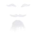 LUOEM 3PCS Self Adhesive Fake Eyebrows Beard Moustache Goatee Kit Facial Hair Cosplay Props Disguise Decoration for Christmas Masquerade Costume Party (White)