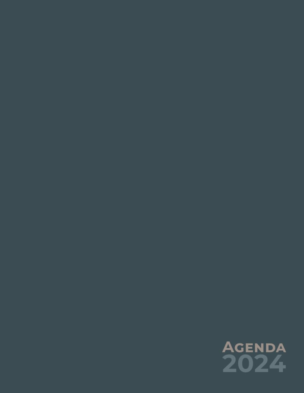 Agenda semainier 2024: Planificateur professionnel grand format, 2 pages par semaine, vacances scolaires en français, gris