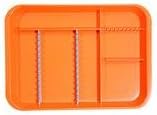 REDALAND Plasdent Dental Instrument Divided (Ritter) Setup Trays Size B Autoclavable 10/Pack FDA (Tangerine)