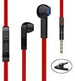 Headphones, Earbuds Earphones with Microphone and Volume Control, Wired Headphones for Smartphone Compatible with 3.5 mm Corded Headsets Red