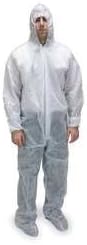 CONDOR 2KTP2 Hooded, Non-Skid Boot Coverall, 2XL, PK 25