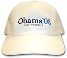 BARACK OBAMA ENBROIDERED WHITE CAP- ONE SIZE FITS ALL