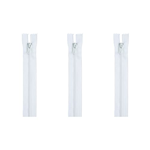 C&C All Purpose Zip - 3 Pack of 14 Inch Zippers - White