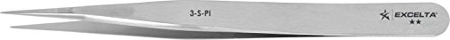 Excelta - 3-S-PI - Tweezers - Very Fine Point - Straight - Two Star - SS, 0.06" Height, 0.375" Wide, 4.75" Length