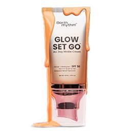 Earth Rhythm Glow Set Go Multipurpose Strobe Cream Spf 50 PA++++ | Used As Moisturizer, Primer, Highlighter | Cocoa Butter, Vitamin E - Golden Glow - 40ml