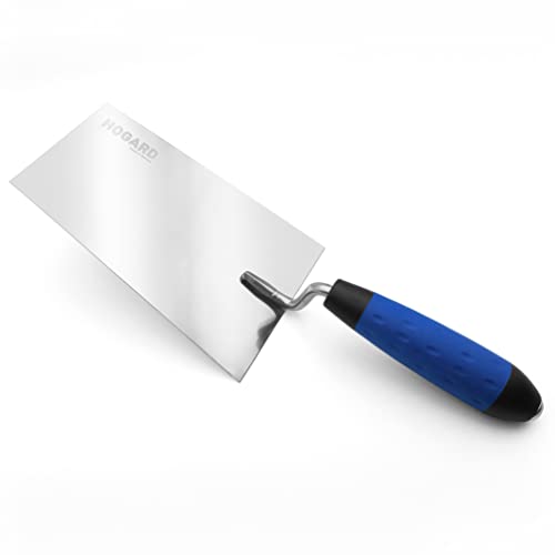 HOGARD 7 Margin Trowel Premium Made of Stainless Steel Flat Masonry Hand Tool with Soft Grip Handle Ideal for Bucket Concrete Surfaces Durable and Practical Construction Accessory