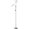 BRILLIANT lamp Spari uplighter leesarm zilver/wit | 1x A60, E27, 60W, geschikt voor standaardlampen (niet inbegrepen) | Schaal A ++ tot E | Met snoerschakelaar