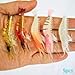 Amoygoog Saltwater Fishing Lures Shrimp Bass Lures Shrimp Baits, Fishing Shrimp Lure Silicone Enticement Set(5pcs) with Hooks for Freshwater and Saltwater