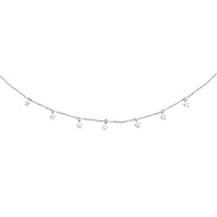 Fenfangxilas Star Choker Necklace, Simple Women Stars Pendant Alloy Clavicle Chain Choker Necklace Jewelry for Valentine