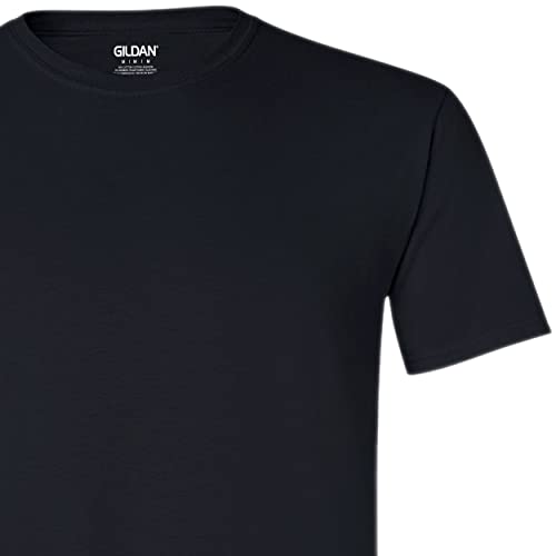 Gildan Men's Cotton Stretch Tshirts, Multipack, Black Soot (Crew 3
