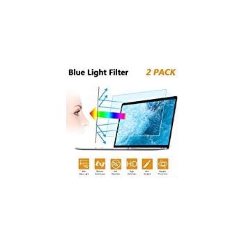 2PC 15.6 in Anti Blue Light Laptop Screen Protector, Anti Glare Filter Film Eye Protection Blue Light Blocking Screen Protector for 15.6