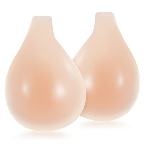 Stick On Bra Invisible Silicone Breast Lift Nipple Covers Adhesive Bras for Girls and Women Nude