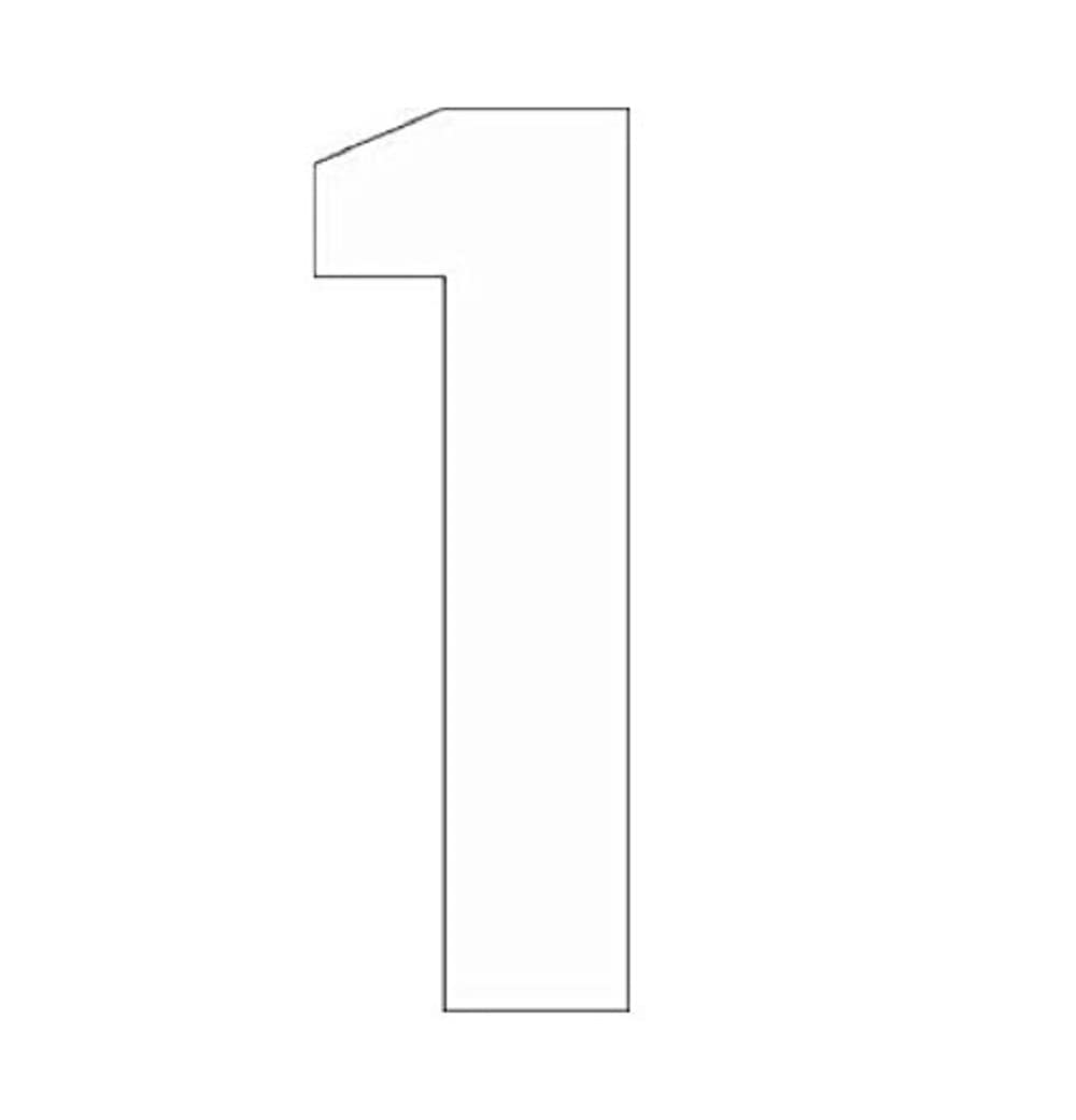 Merriway BH04096 (4 Pcs) White Vinyl Stick-On Wheelie Bin Post Box Crate Dust Bin Numbers 75mm (3 inch) Number 1 - Pack of 4 Pieces